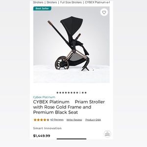 Cybex Platinum Stroller Priam Frame & Seat - Rose